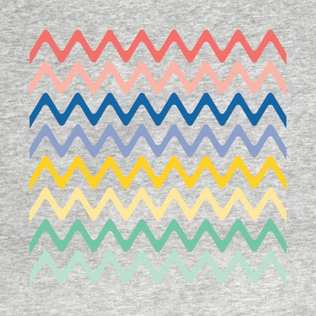 Colorful Zigzag pattern, Pink, Blue, Yellow and Green by sigdesign